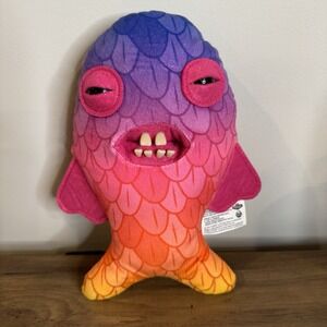 Fuggler Neon Ombre Fish Plush Weirdcore Creepy Cute Monster 10" New WOB